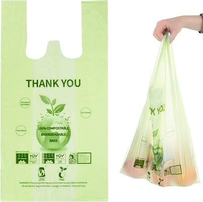 맞춤형 친환경 소매 옥수수amidal 생분해 할 수 있는 쇼핑 compostable 티셔츠 플라스틱 가방