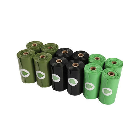 100pcs/roll 2.6 갤런 10l 핸들 넥타이 생분해성 비료화 가능한 부엌 폐기물 쓰레기 쓰레기 봉지