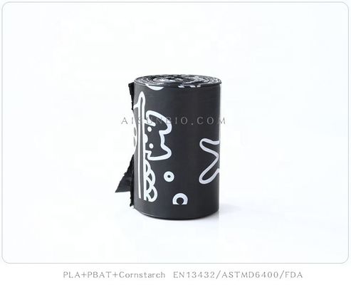 반려동물 개 똥 쓰레기 봉지 주문형 옥수수 스타크 기반 생분해성 라벤더 향기 친환경 외관 플라스틱 봉지 소지 15 미크론