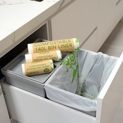 33 갤론 환경 친화적 인 쓰레기 봉지 콤포스트 봉지 부엌 쓰레기 수집